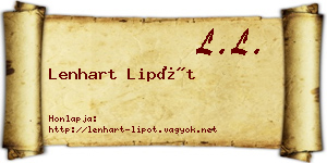 Lenhart Lipót névjegykártya